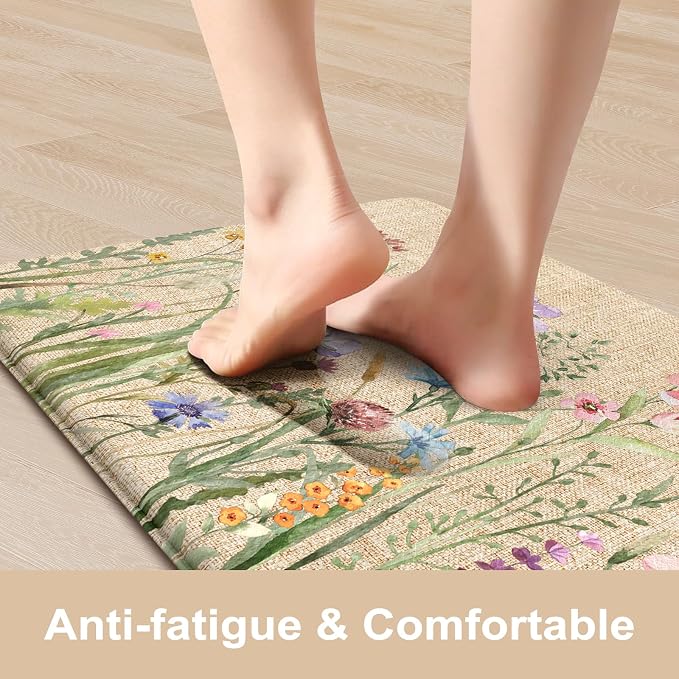 KIMODE Anti Fatigue Kitchen Mat, Cushioned Farmhouse Kitchen Runner, Non Slip - Image 2