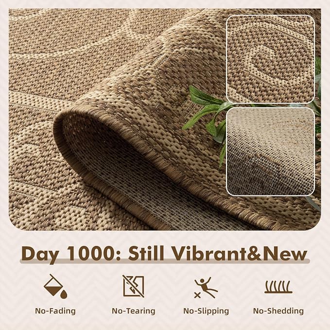 MontVoo-Outdoor Rug-Patio Rug 6x9 ft Polypropylene Indoor Outdoor Rugs Outdoor - Image 2
