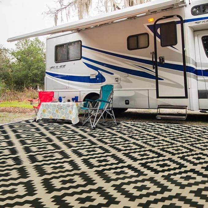 SAND MINE Reversible Mats, Plastic Straw Rug, Modern Area Rug, Large Floor Mat - Image 7