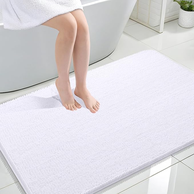 OLANLY Large Bathroom Rugs 44x32, Extra Soft Absorbent Chenille Bath Rugs by OLANLY