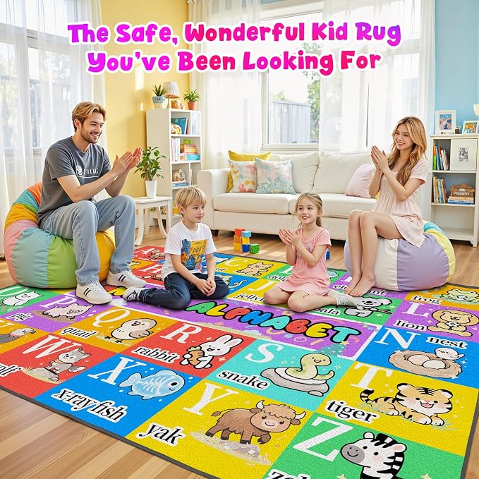 Non-Slip & Soft Kids Alphabet Rug - Image 7