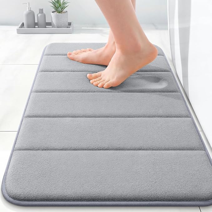 OLANLY Memory Foam Bath Mat 24x16, Super Soft Absorbent Bathroom Rugs, Quick Dry by OLANLY