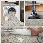Washable Rugs 8x10 Area Rugs for Living Room, Ultra Soft Faux Wool Retro Carpets - Image 3