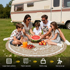 Pauwer Waterproof Outdoor Rug 6ft, Reversible Plastic Straw Patio Camping Rug - Image 5