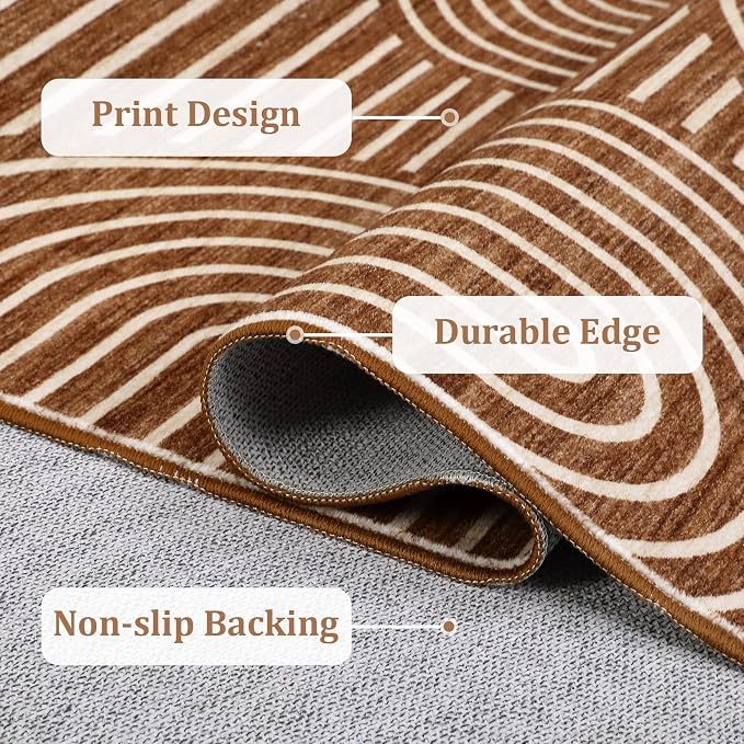 ROYHOME Modern Rug 2x6 Runners for Hallways, Abstract Kitchen Runner Rugs Non - Image 7