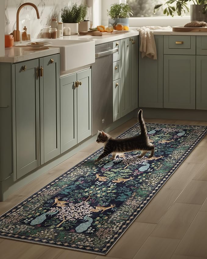 Runner Rug Washable Kitchen Runner: 2'x 6' Hallway Runner Rugs Stain Resistant by palohom