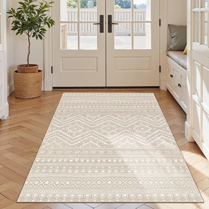 3x5 Washable Rug Moroccan Small Entryway Rug Non Slip Indoor Floor Carpet - Image 9