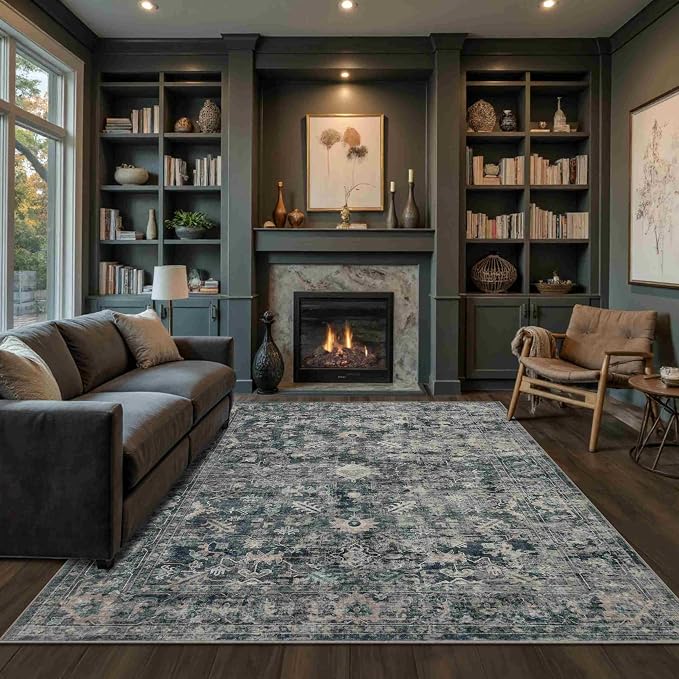Rugxara 5x7 Area Rugs for Living Room Bedroom, Vintage Retro Boho Rug, Non Slip by Rugxara