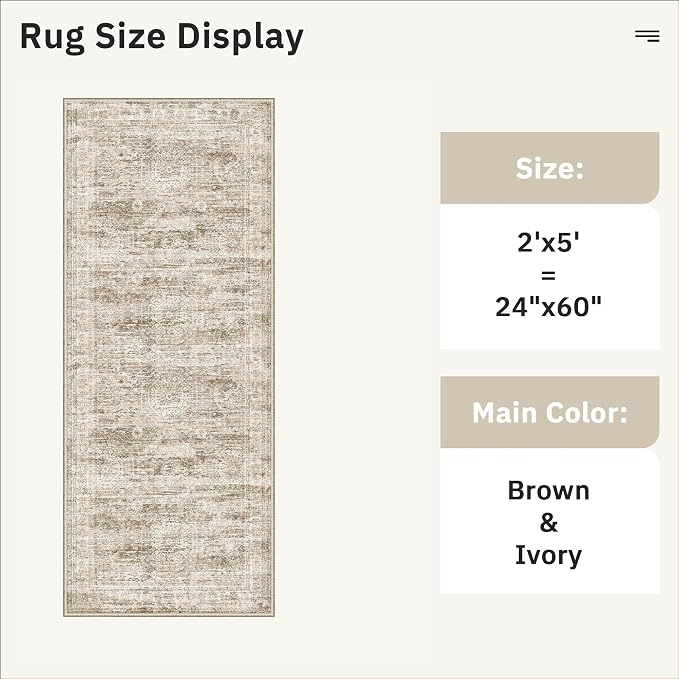 Soalmost Runner Rug 2x5 Washable Non-Slip Kitchen Runner Rugs - Image 5