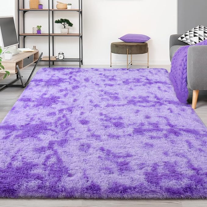 FlyDOIT Purple Tie-Dyed Large Rugs - Image 9