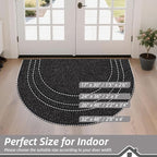 BEQHAUSE Dirt Trapper Door Mat 26" x 40" Half Circle Non-Slip Washable Doormats - Image 2