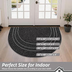 BEQHAUSE Dirt Trapper Door Mat 32" x 48" Half Circle Non-Slip Washable Doormats - Image 2
