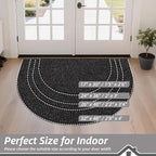 BEQHAUSE Dirt Trapper Door Mat 24" x 36" Half Circle Non-Slip Washable Doormats - Image 2