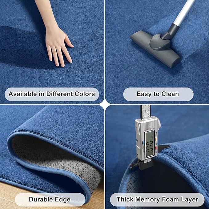 Amearea Large Modern Area Rugs for Bedroom Living Room, 5x8 Feet Blue Thickened - Image 5