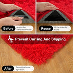 Red Rugs for Bedroom, 2x3 Fluffy Area Rugs for Living Room, Small Fuzzy Shag - Image 3