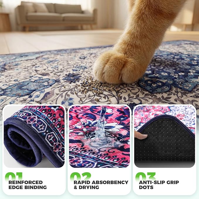 Hompet Cat Litter Mat 2 Pack, 24.8x54 Large Machine Washable Trapping Mats - Image 5