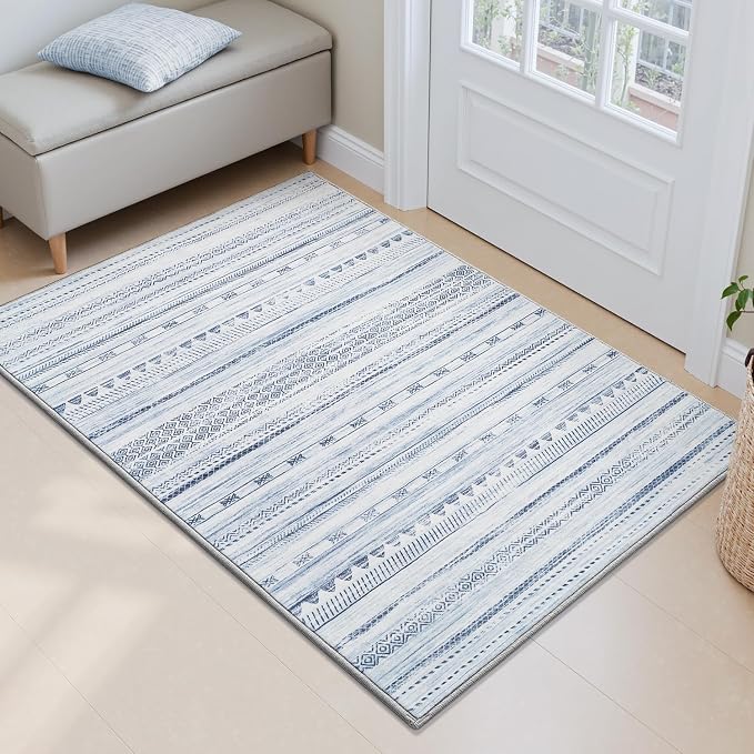 Small Area Rug-2x3 Entryway Rug Non Slip Washable Low Pile Indoor Door Mat by Tchdio