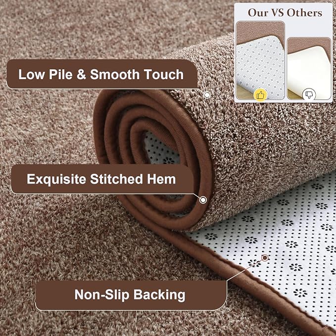 Keeko Soft 2x6 Runner Rug Brown, Bedside Rugs - Image 9