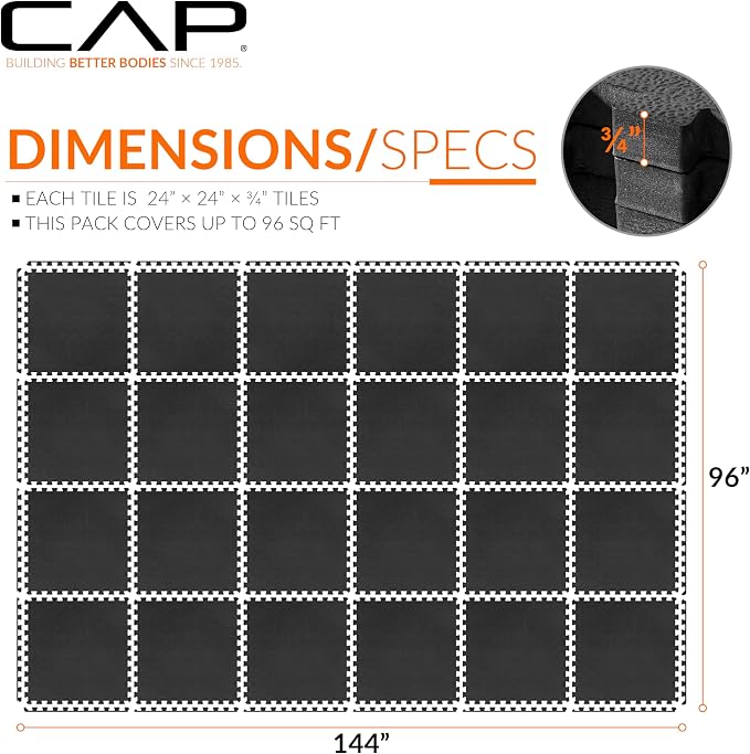 CAP Puzzle Exercise Mats | 3/4” Thick EVA Interlocking Foam Tiles - Image 4