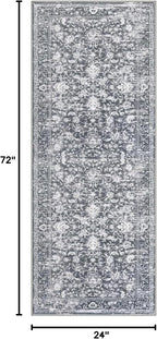 KILOCOCO Hallway Runner 2x6 Rug Runner Printed Vintage Floral Washable Kitchen - Image 2