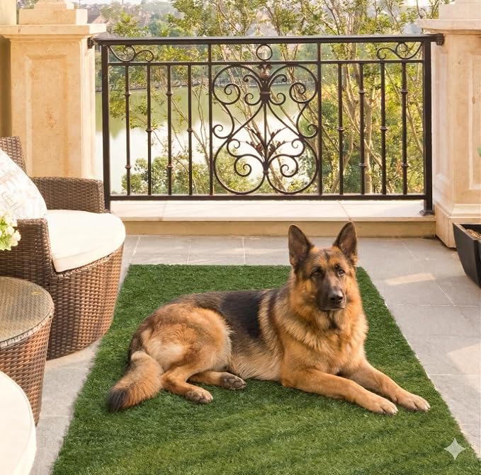 Ottomanson Artificial Turf Mat Natural 31" x 4' | Realistic Grass by Ottomanson