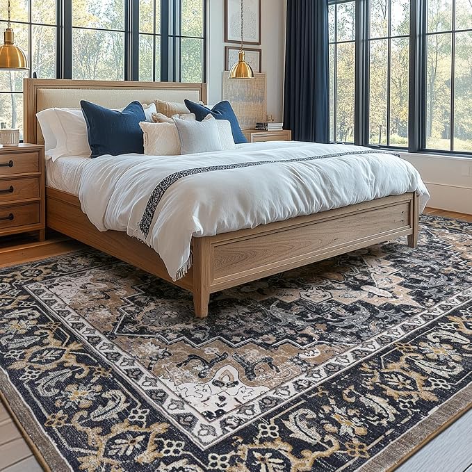 Lessymo 9 x 12 Area Rugs for Living Room, Machine Washable Area Rugs Boho Faux - Image 2