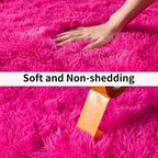 Soft Shag Runner Rugs for Girls Bedroom, 2x6 Hot Pink Fluffy Throw Area Rug Non - Image 6
