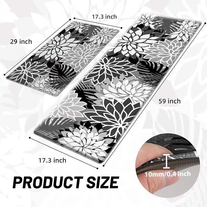 Arenarug Kitchen Mats for Floor 2 Piece Cushioned Anti Fatigue Kitchen Mats - Image 2