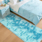 Light Blue Fluffy Rug for Bedroom Living Room, 2x8 ft Soft Sky Blue Bedroom - Image 2