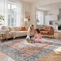 Rugxara 8x10 Area Rugs for Living Room Bedroom, Large Washable Rug, Coral by Rugxara
