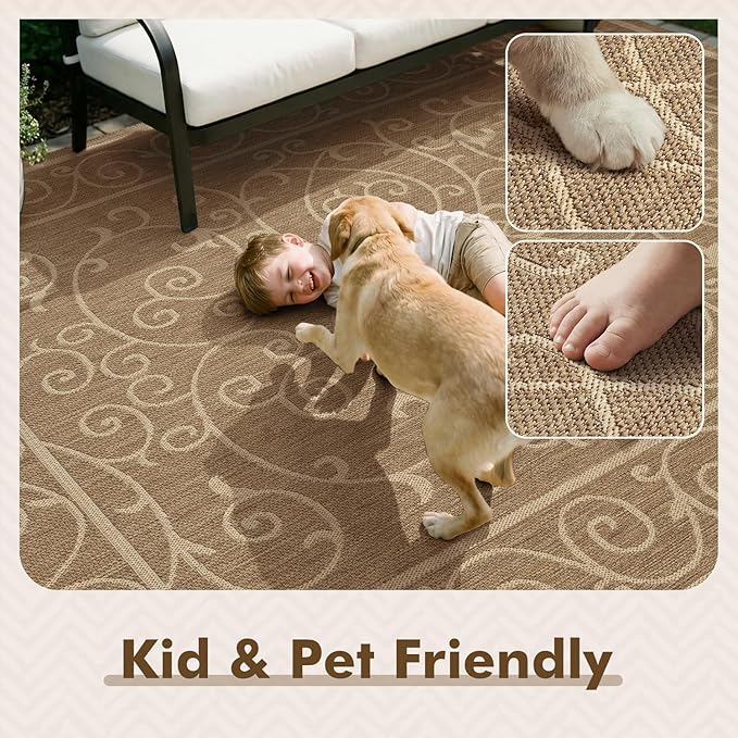 MontVoo-Outdoor Rug-Patio Rug 8x10 ft Polypropylene Indoor Outdoor Rugs Outdoor - Image 6