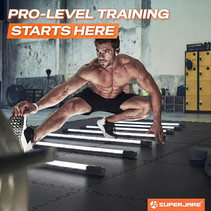 SUPERJARE 0.56'' Thick 6 Pcs 24 Sq Ft Rubber Top Exercise Equipment Mats - Image 2