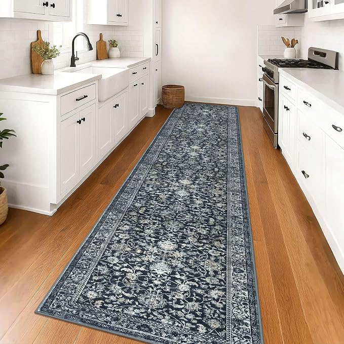 KILOCOCO Runner for Hallway 3x16 Runner Rug Printed Vintage Floral Washable Rug - Image 2