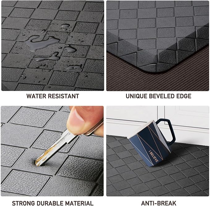 HappyTrends Kitchen Mat Cushioned Anti-Fatigue Kitchen Rug, Thick Waterproof - Image 3