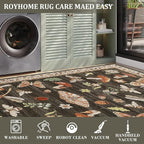 Mushroom Insect 5ft Round Rug Washable Non-Slip Soft Ultra-Thin Small Boho - Image 9