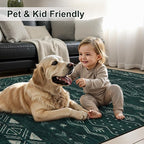 SERISSA 2x6 Kitchen Runner Rug, Washable Non-Slip Dark Green Boho Rug, Soft - Image 6