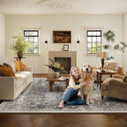 Machine Washable Rug for Living room: 5x7 Area Rugs Boho Vintage Rugs Stain - Image 8