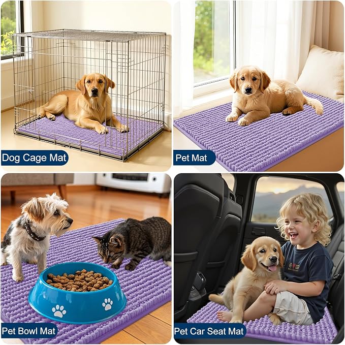 OLANLY Dog Door Mat for Muddy Paws 30x20, Ultra Absorbent Chenille Mud Doormat - Image 7
