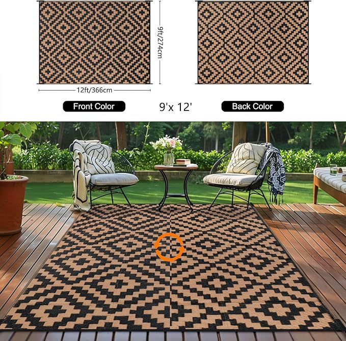 Outdoor Patio Plastic Straw Rug - Image 2