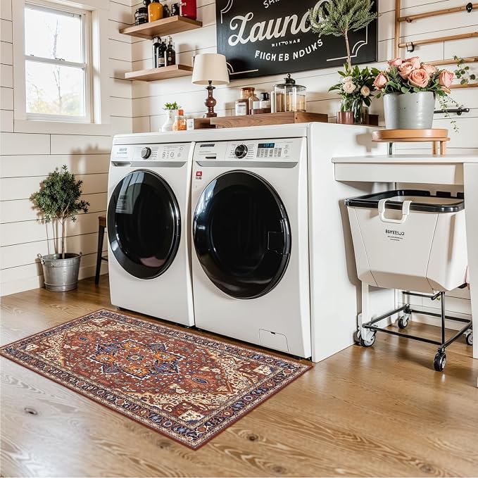 Moynesa Ultra-Thin Washable Kitchen Rugs, 2x4 Small Entryway Rug Door Mat Non - Image 3