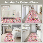 Pink Rug for Hallways Kitchen Rug 2x8, Non Slip Washable Rugs - Image 3