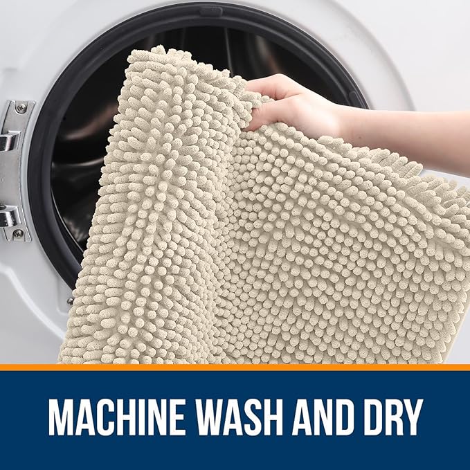 OLANLY Large Bathroom Rugs 40x24, Extra Soft Absorbent Chenille Bath Rugs - Image 5