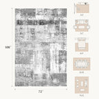 Rugflix 6x9 Large Area Rugs for Living Room, Abstract Washable Rug, Stain - Image 2