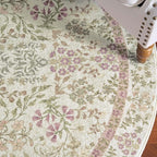 jinchan Zenith Round Rug 7ft Area Rug Soft 7'Round Vintage Floral Rug Non-Slip - Image 9