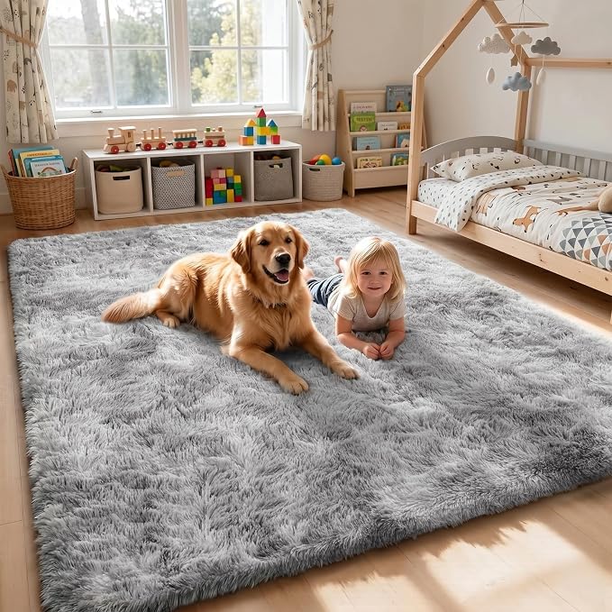 Sour Lemon 8x10 Area Rugs for Bedroom, Living Room Fluffy Rugs, Large Area Rug - Image 9