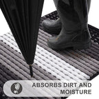 Kitinjoy Indoor Outdoor Door Mat, 59x20 Non-Slip Absorbent Dirt Trapper - Image 2