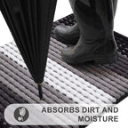 Kitinjoy Indoor Outdoor Door Mat, 71x47 Non-Slip Absorbent Dirt Trapper - Image 2