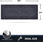 PURRUGS Dirt Trapping Door Mat 24" x 60", Non-Slip Machine Washable Entryway Rug - Image 2
