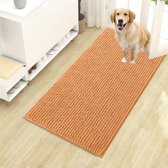OLANLY Dog Door Mat for Muddy Paws 44x24, Ultra Absorbent Chenille Mud Doormat by OLANLY