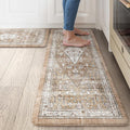 Collive Boho Kitchen Mats for Floor 2 Piece, Cushioned Anti Fatigue Mat Comfort by Collive